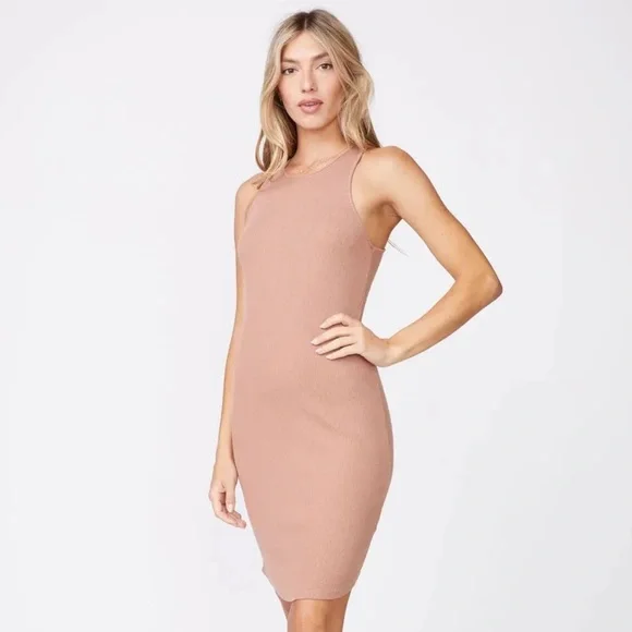 Monrow | Dresses | Monrow Ribbed Cotton Knit Racerback Tank Top Dress |  Poshmark